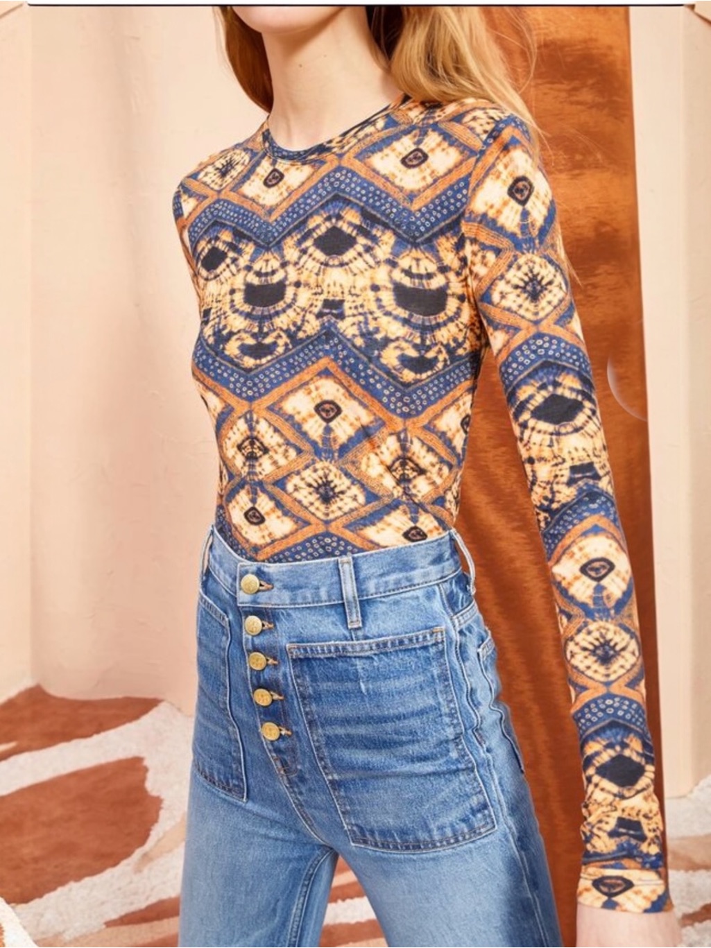 Ulla Johnson Eve Constellation Batik Top Size Large